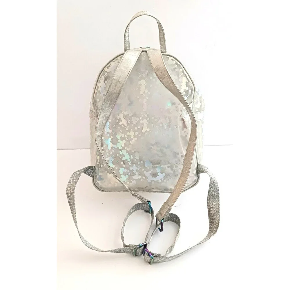 Disney Parks Loungefly Magic Mirror Metallic Mini Backpack Clear Holographic